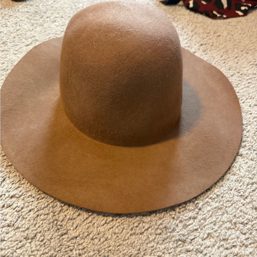 Michael Stars Wide-Brim Felt Fedora in Chestnut Brown